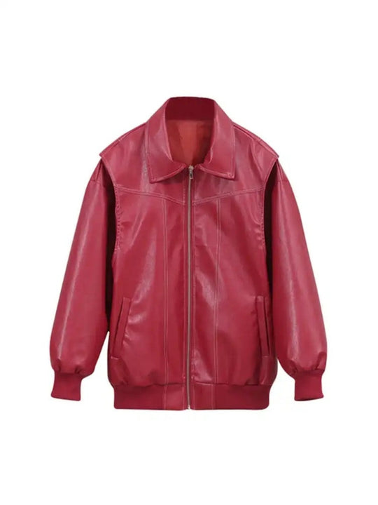 Liz Leather Bombe Jacket