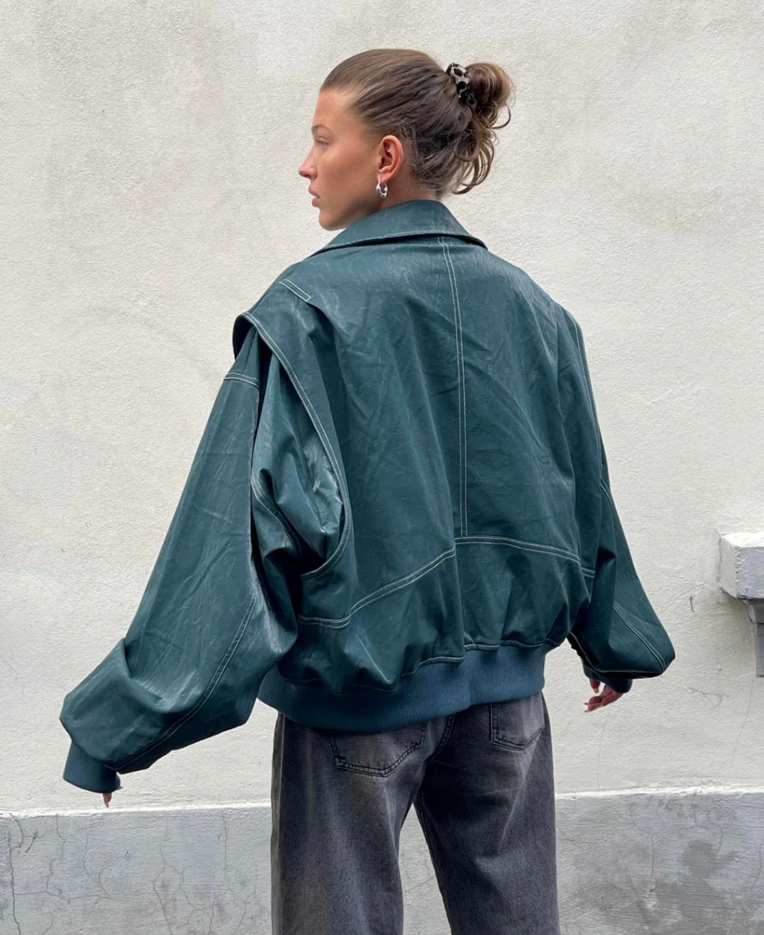 Liz Leather Bombe Jacket